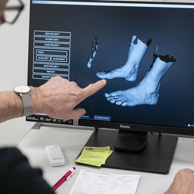 3D Fußdarstellung am Bildschirm